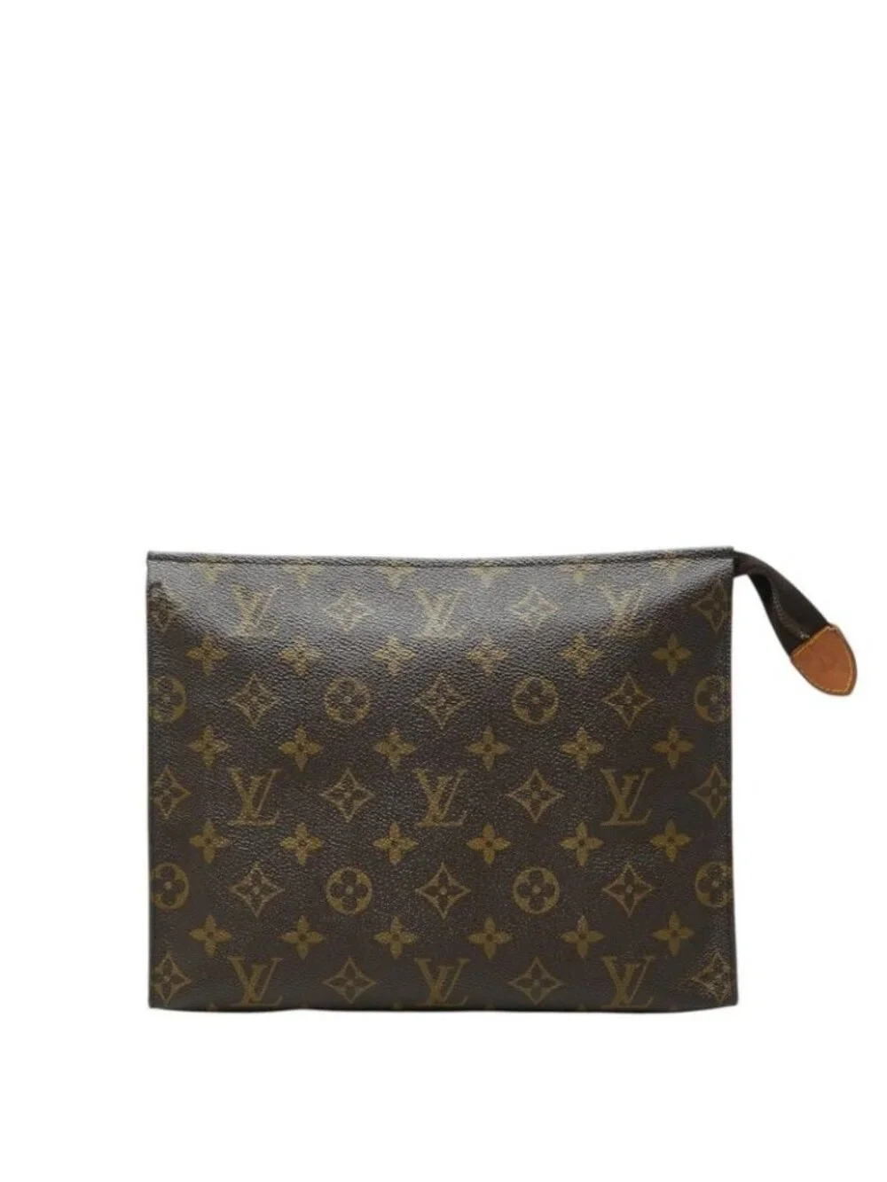 Louis Vuitton Monogram Poche Toilette 26 Clutch Pouch Brown Leather
